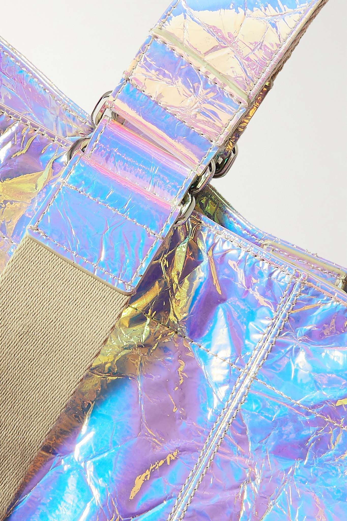 Wardy metallic crinkled patent-leather tote - 4