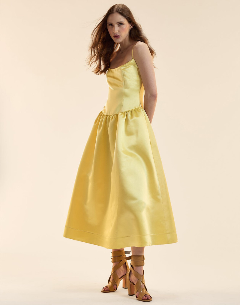 CYNTHIA ROWLEY Genevive Satin Midi Dress outlook