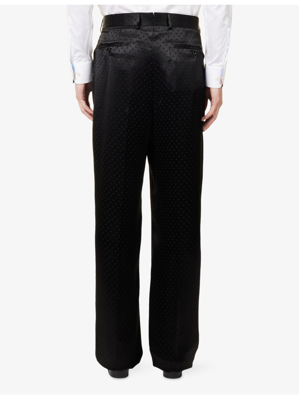 Jacquard Double-Pleated Silk Blend Trousers - 4
