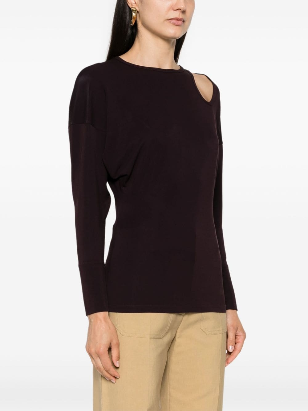 cut-out jersey top - 3