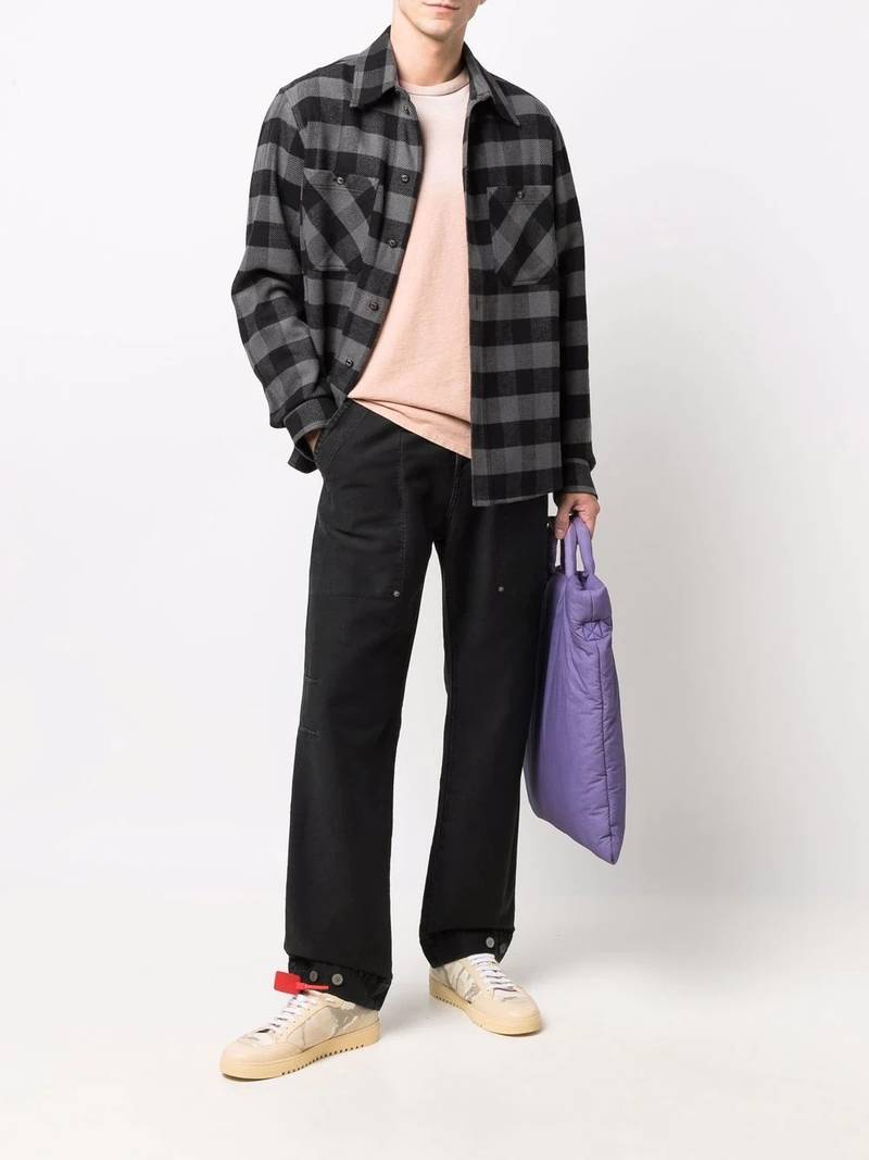 Palm Angels logo-patch straight-leg trousers outlook