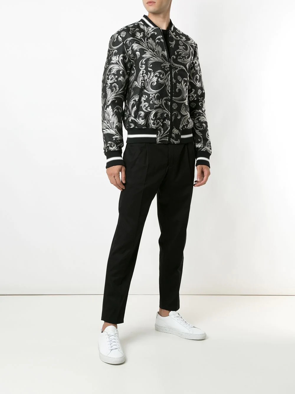 Baroque-print bomber jacket - 2