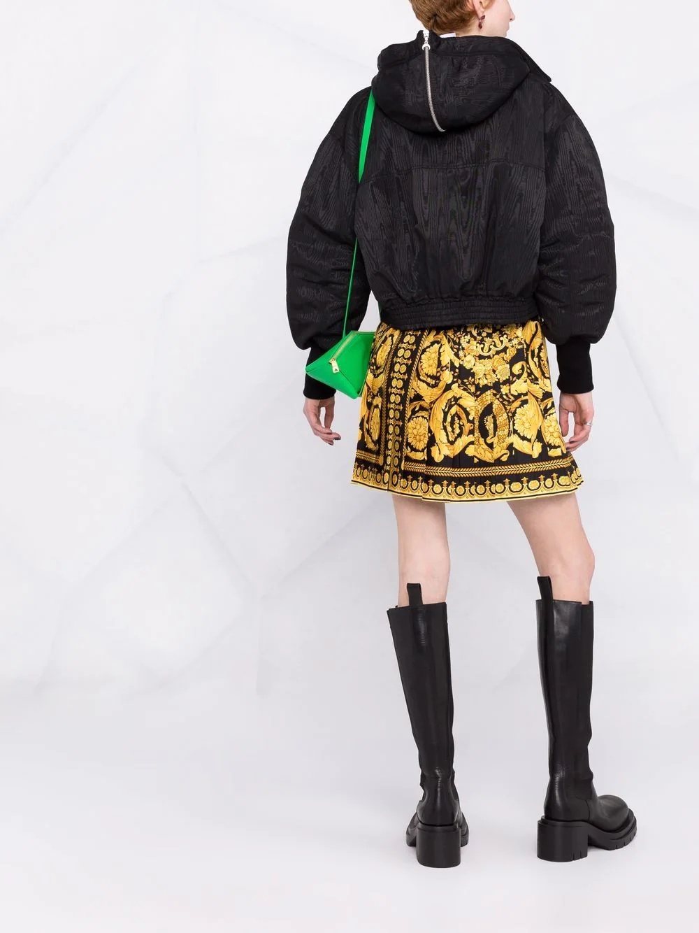 baroque-print pleated skirt - 4