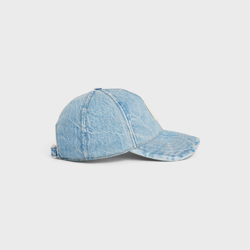 initial baseball cap in denim 3