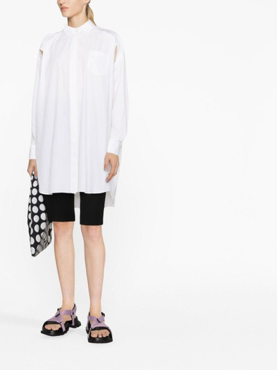 sacai cutout-detail poplin shirtdress outlook