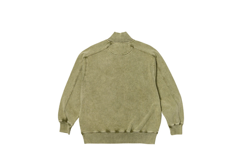 PALACE WASHED TERRY 1/2 ZIP FUNNEL THE DEEP GREEN outlook