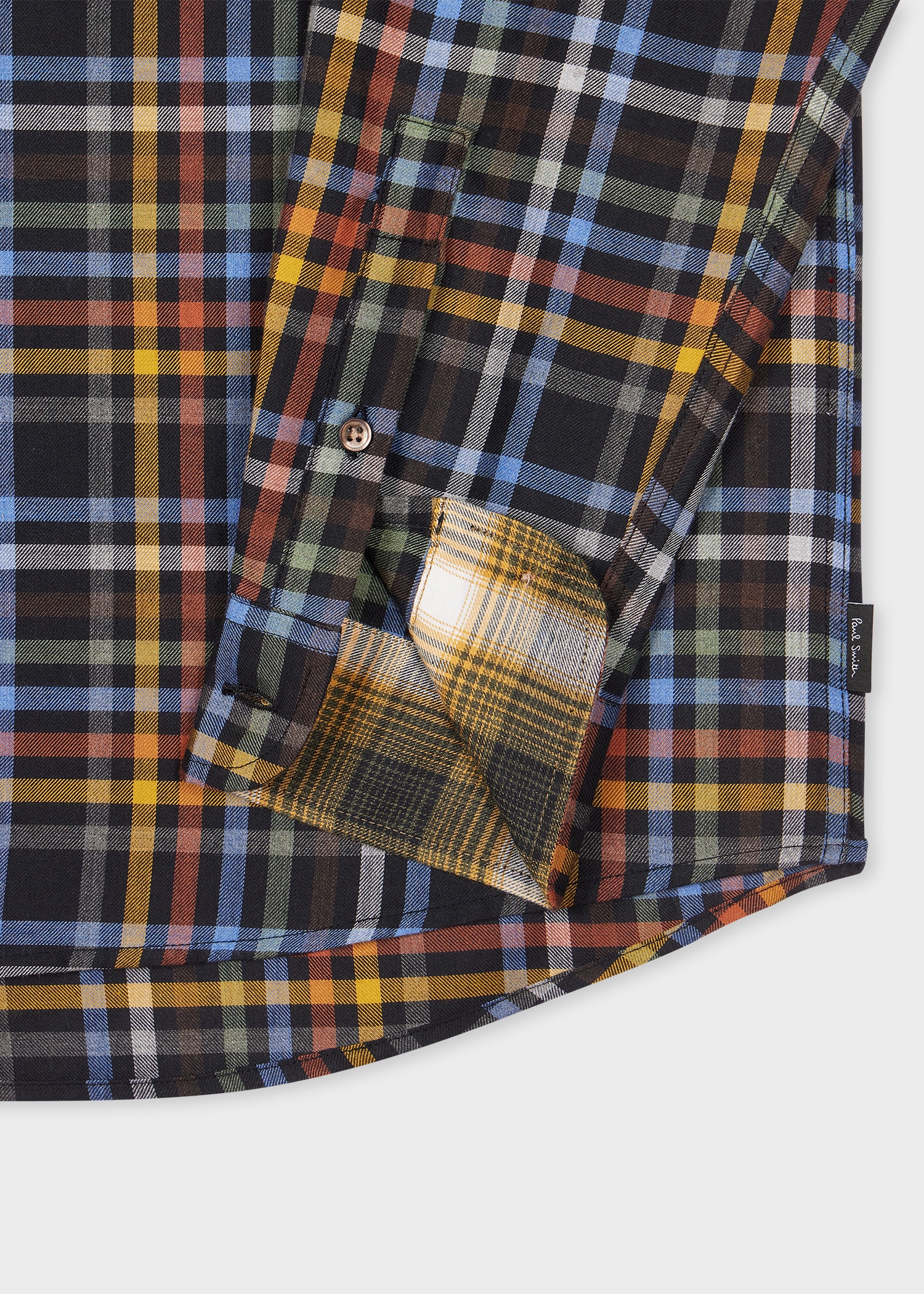 Navy Multicolour Check Cotton Double-Pocket Shirt - 2
