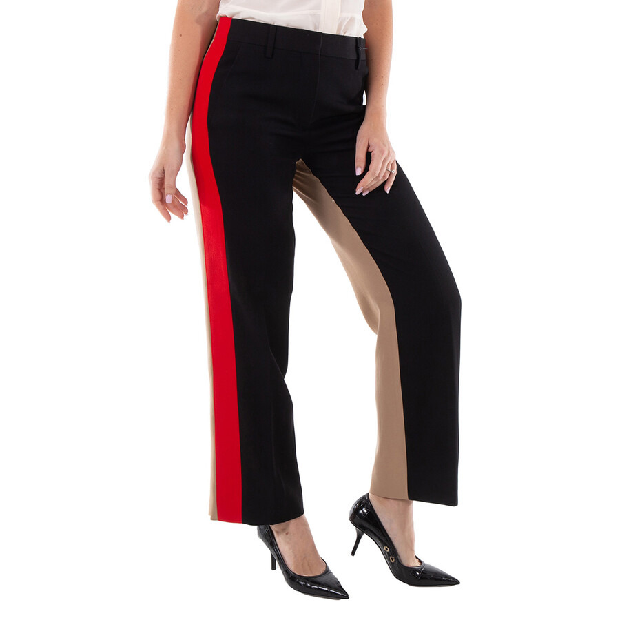 Burberry Ladies Black Lottie Contrast Panel Tailored Trousers - 4