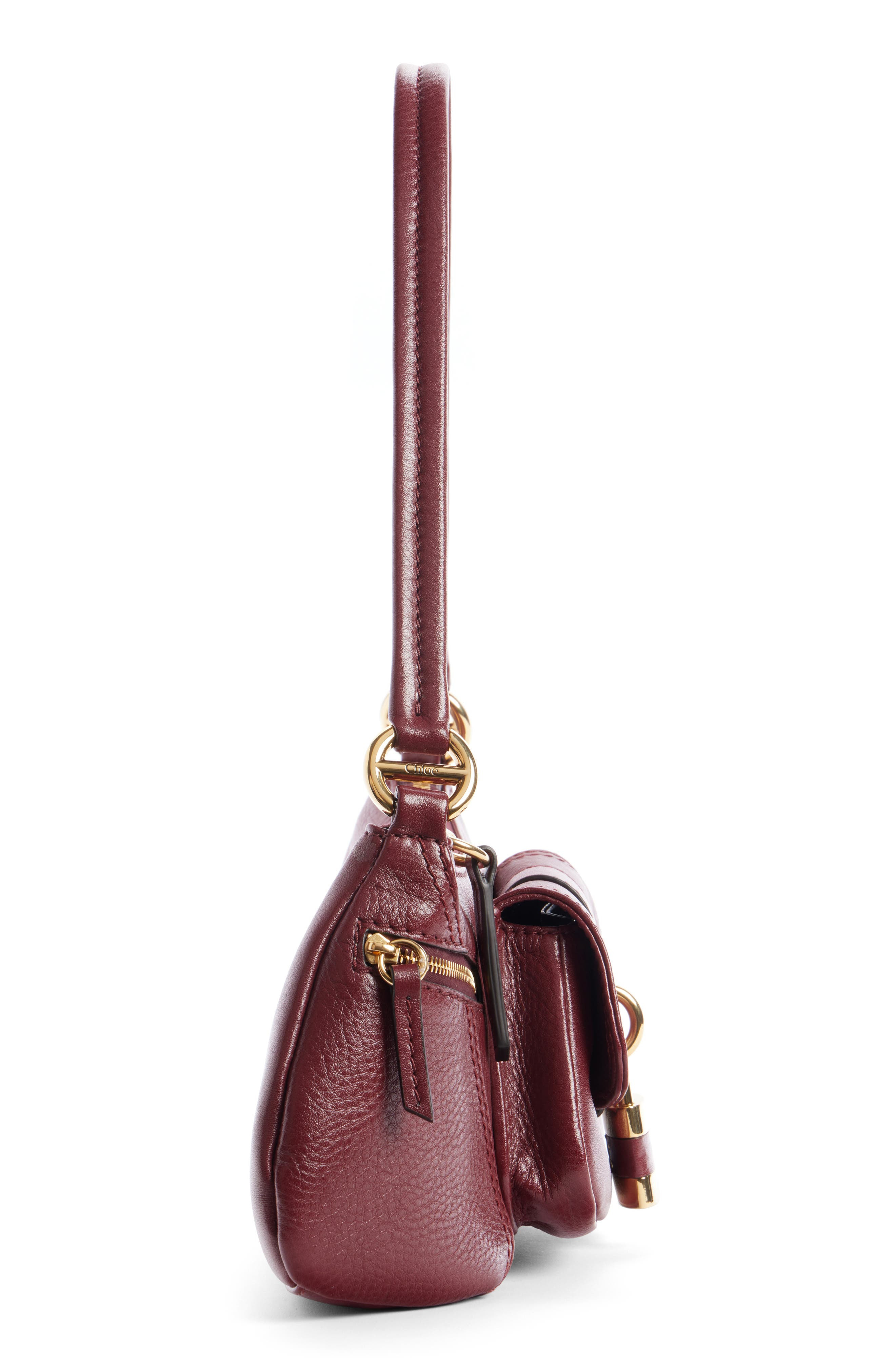 Chloé The 99 Leather Shoulder Bag in Brunet Red 622 at Nordstrom - 4