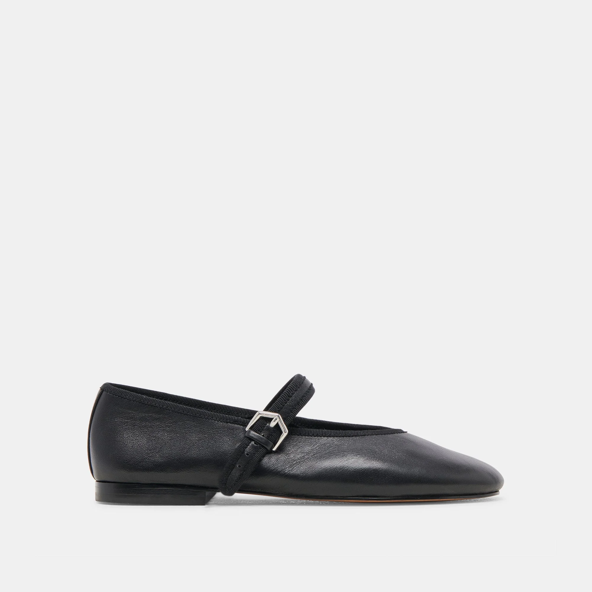 ROSLYN BALLET FLATS BLACK LEATHER - 1