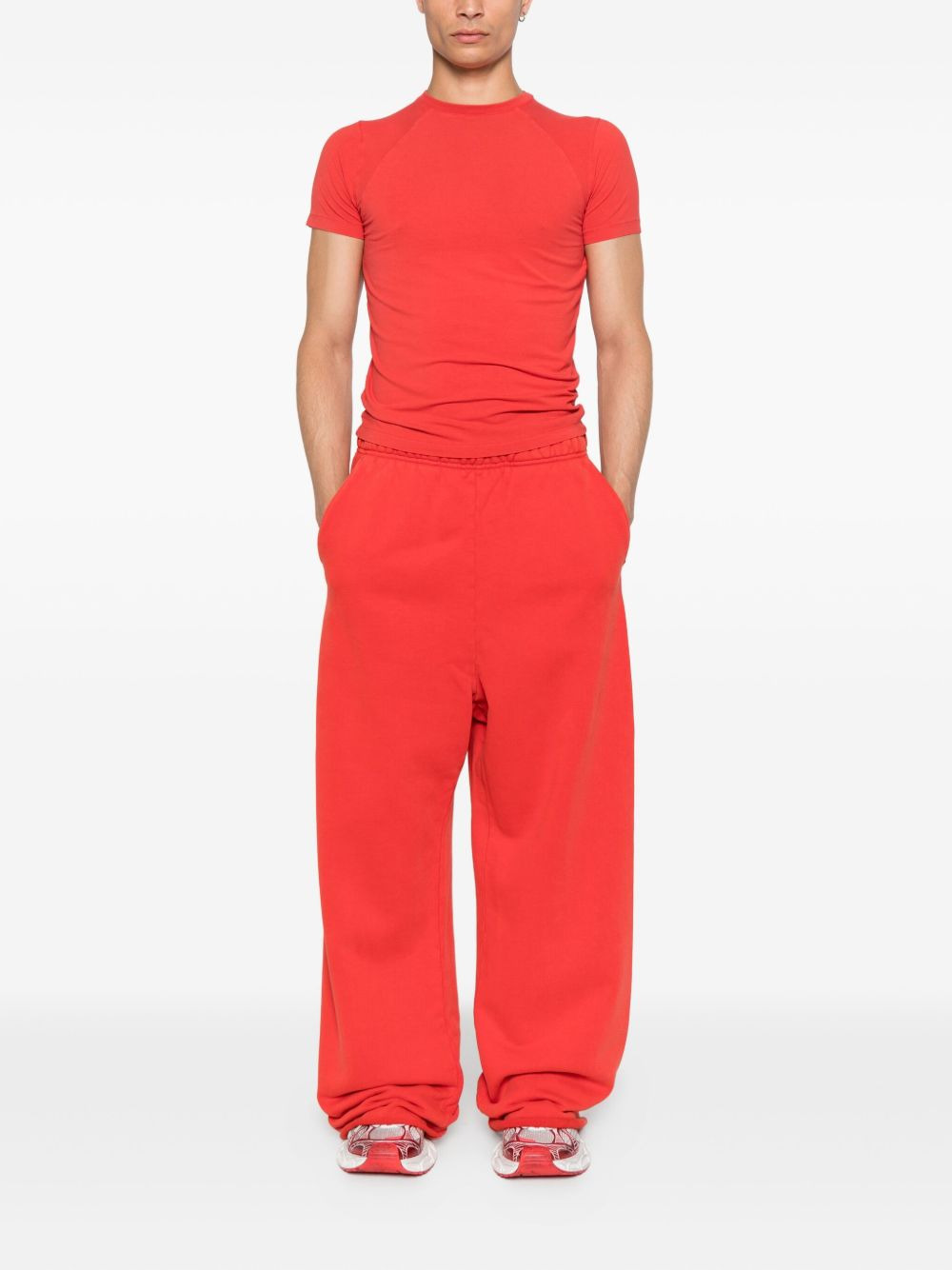 elastic-waistband side-pocket pants - 3
