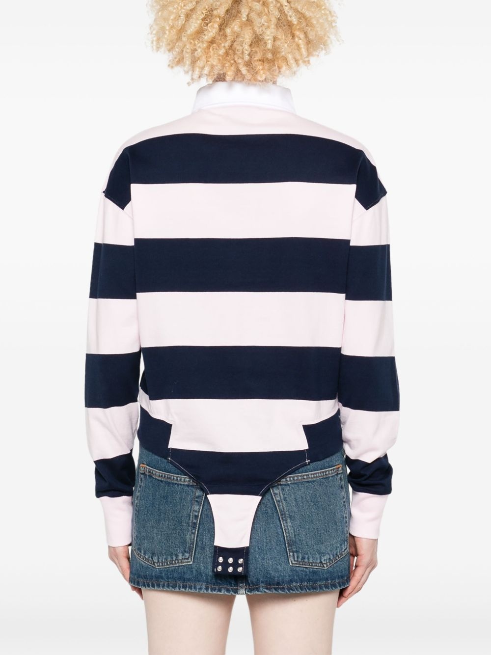 striped polo bodysuit - 4