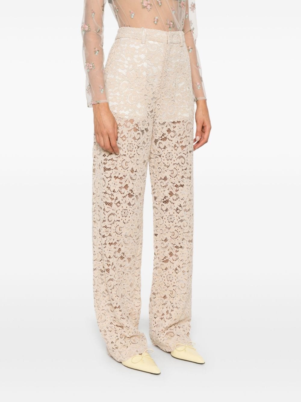 corded-lace trousers - 3