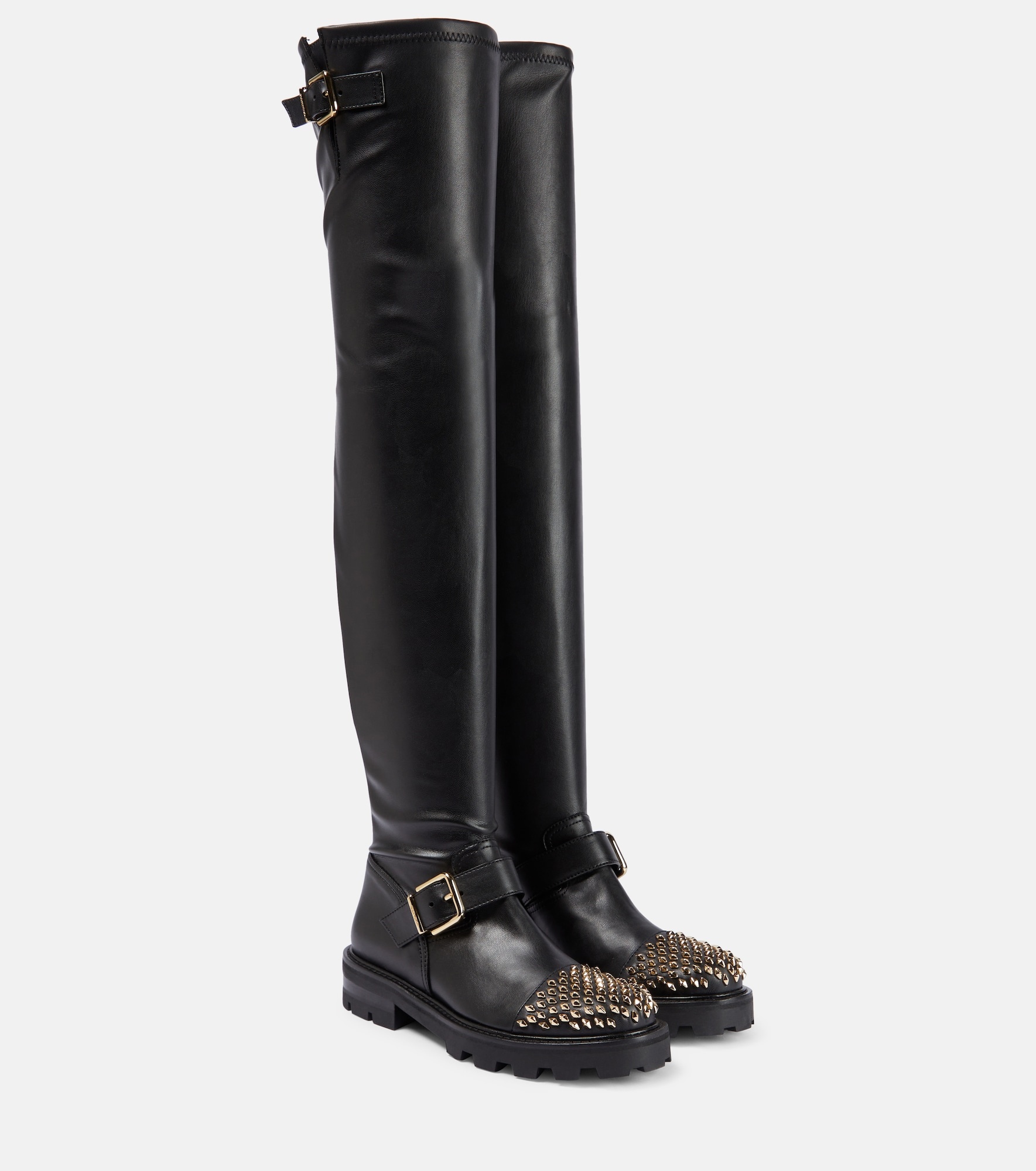 JIMMY CHOO Biker II leather over-the-knee boots mytheresa