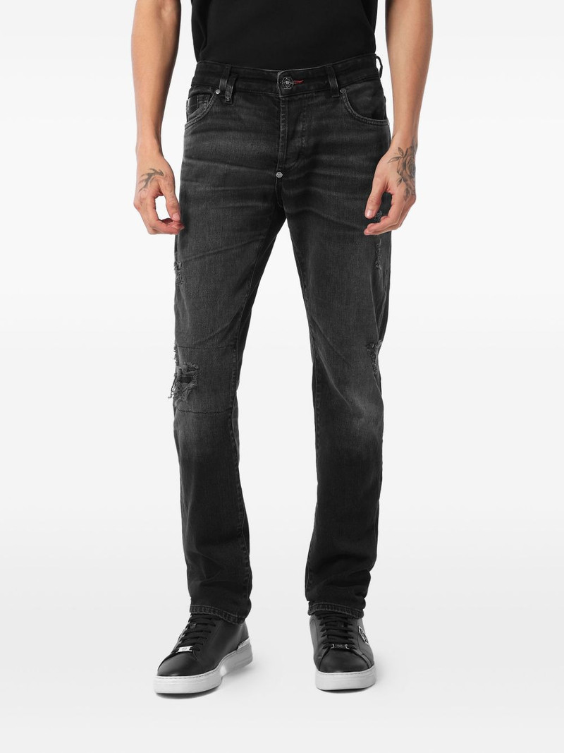 PHILIPP PLEIN distressed jeans outlook