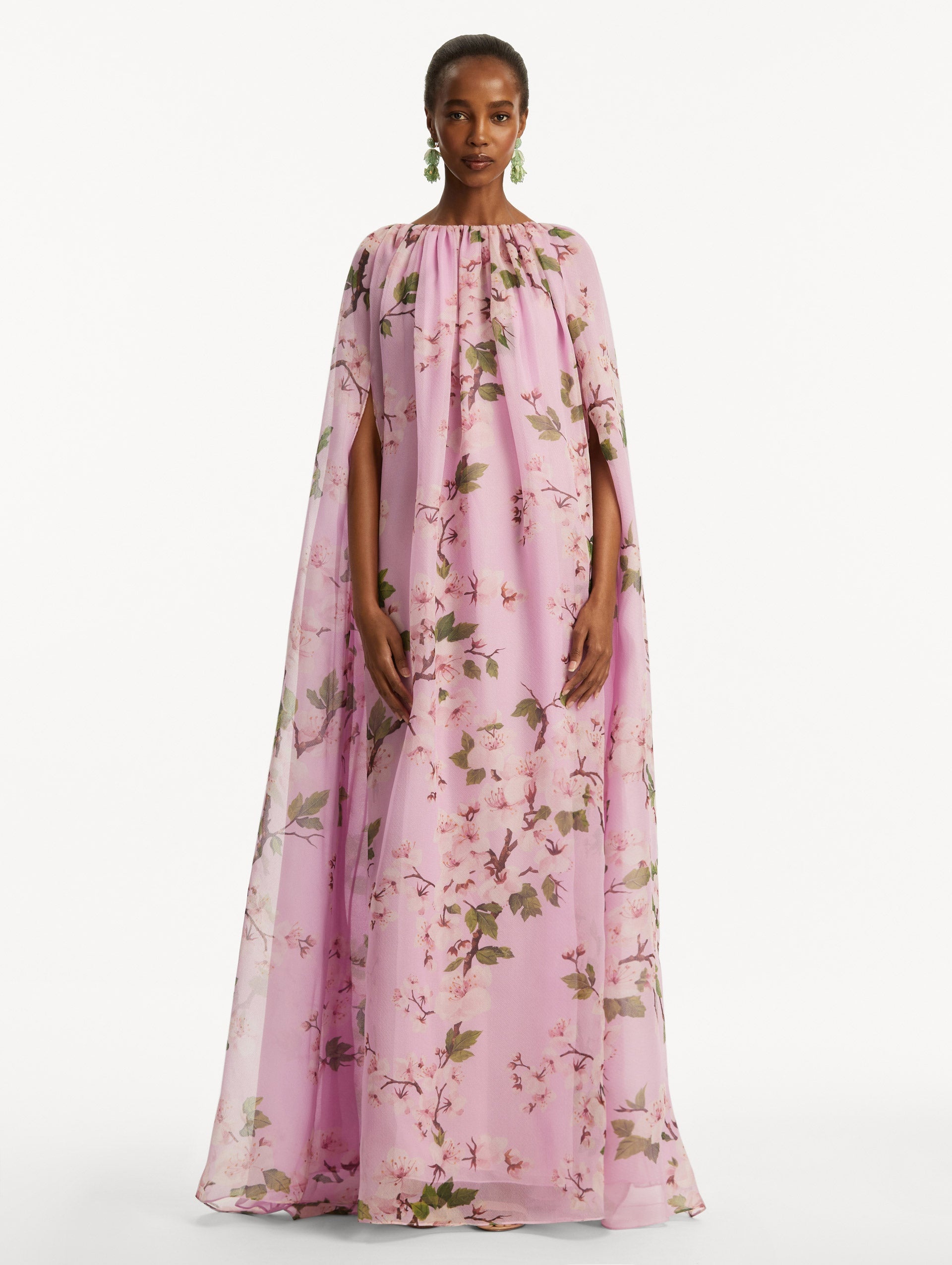 CHERRY BLOSSOM CHIFFON CAFTAN - 2