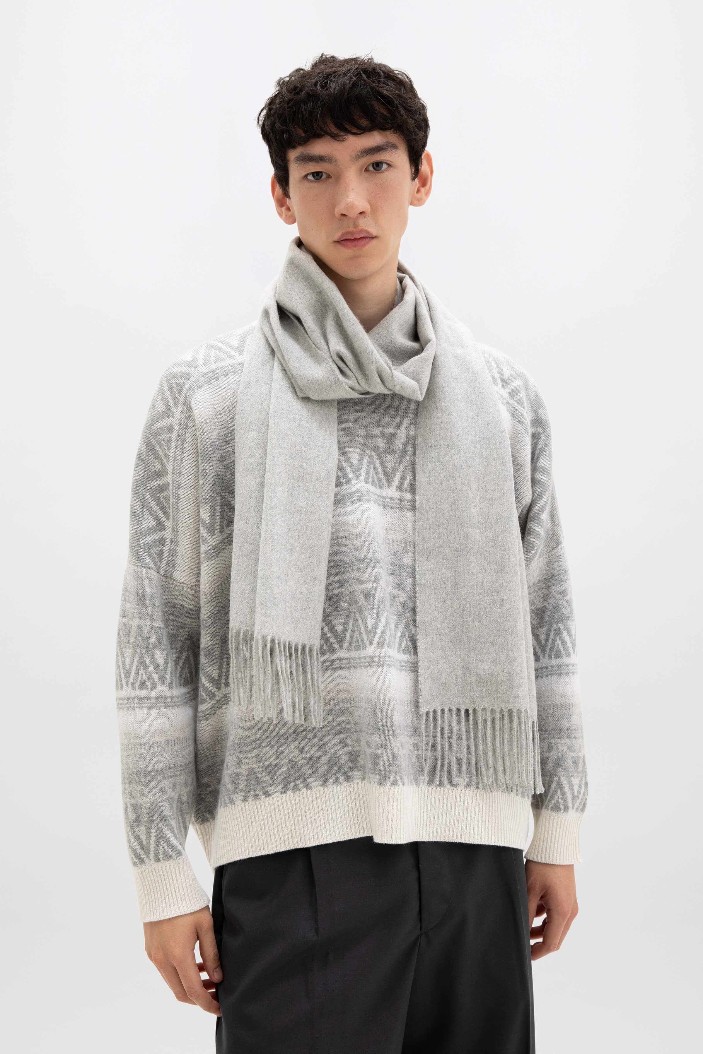 Wide Cashmere Scarf - 3