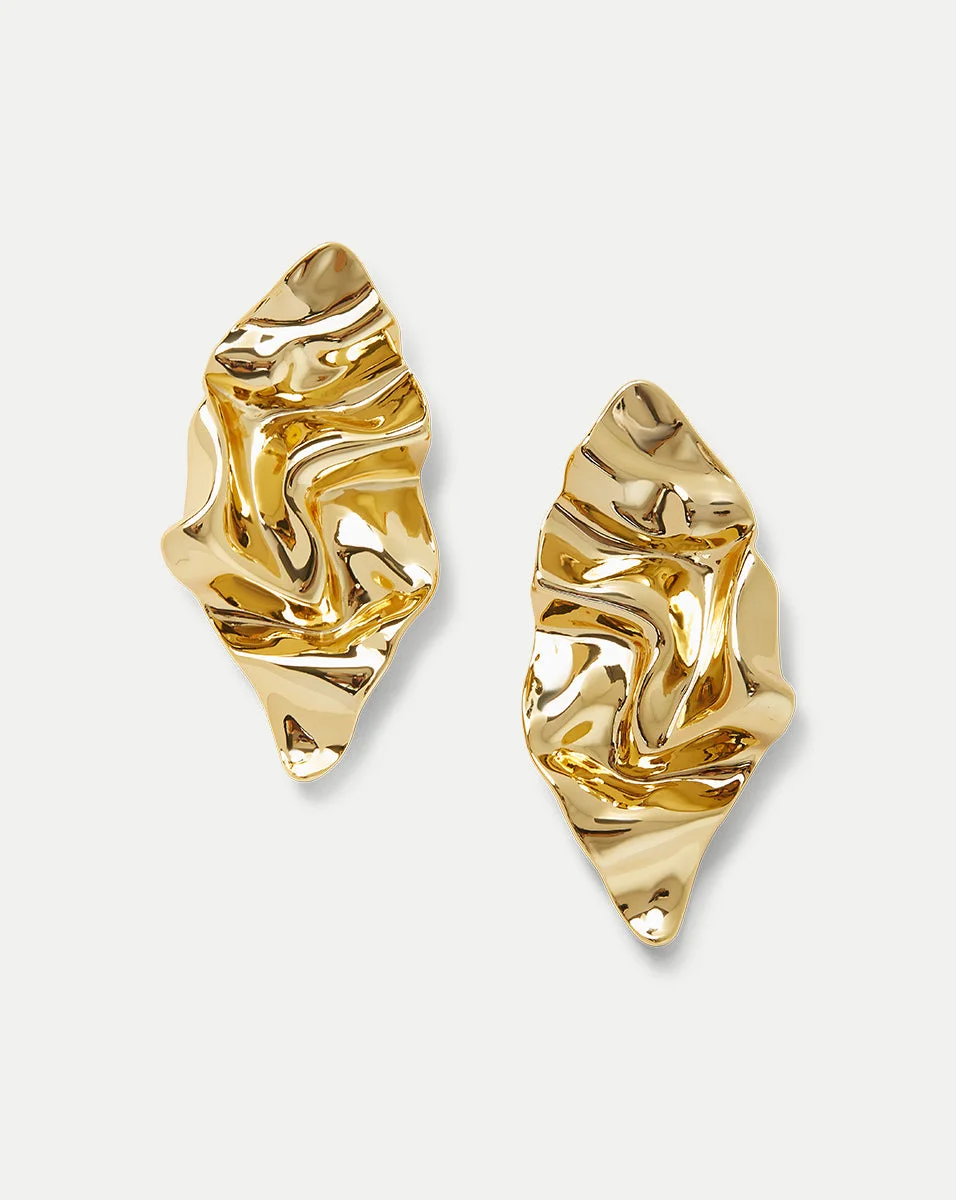 CRUMPLED GOLD EARRING - 1