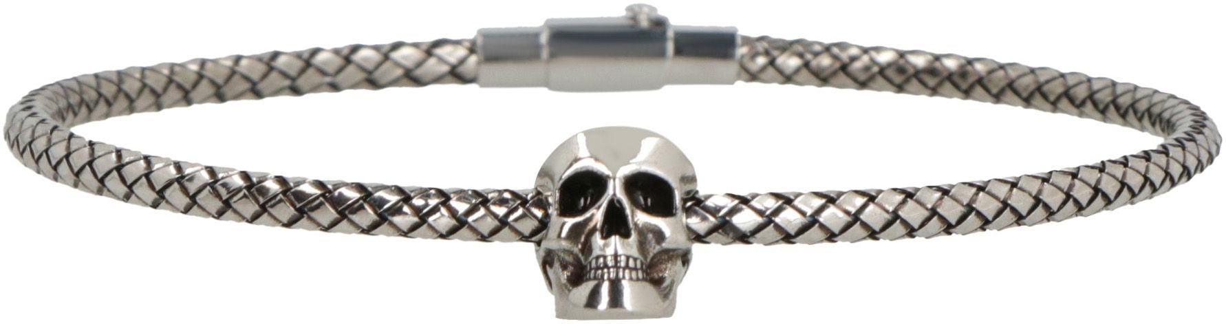 skull-charm woven bracelet - 3