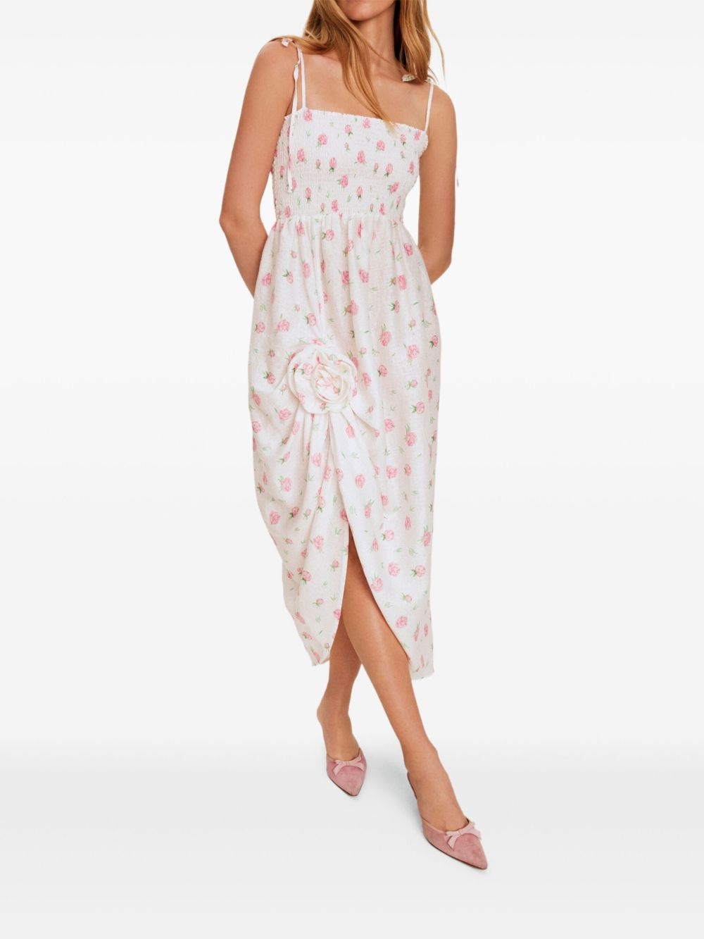 floral-print midi dress - 2