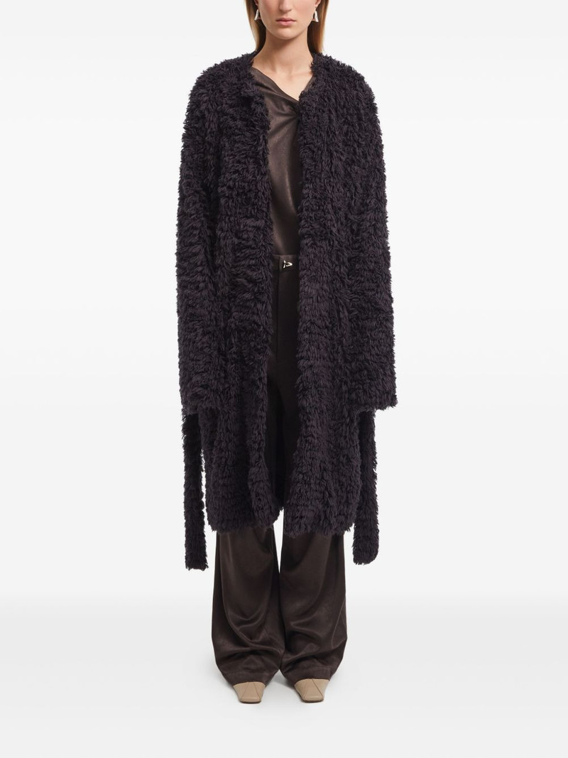 AERON Letty faux-fur belted coat outlook