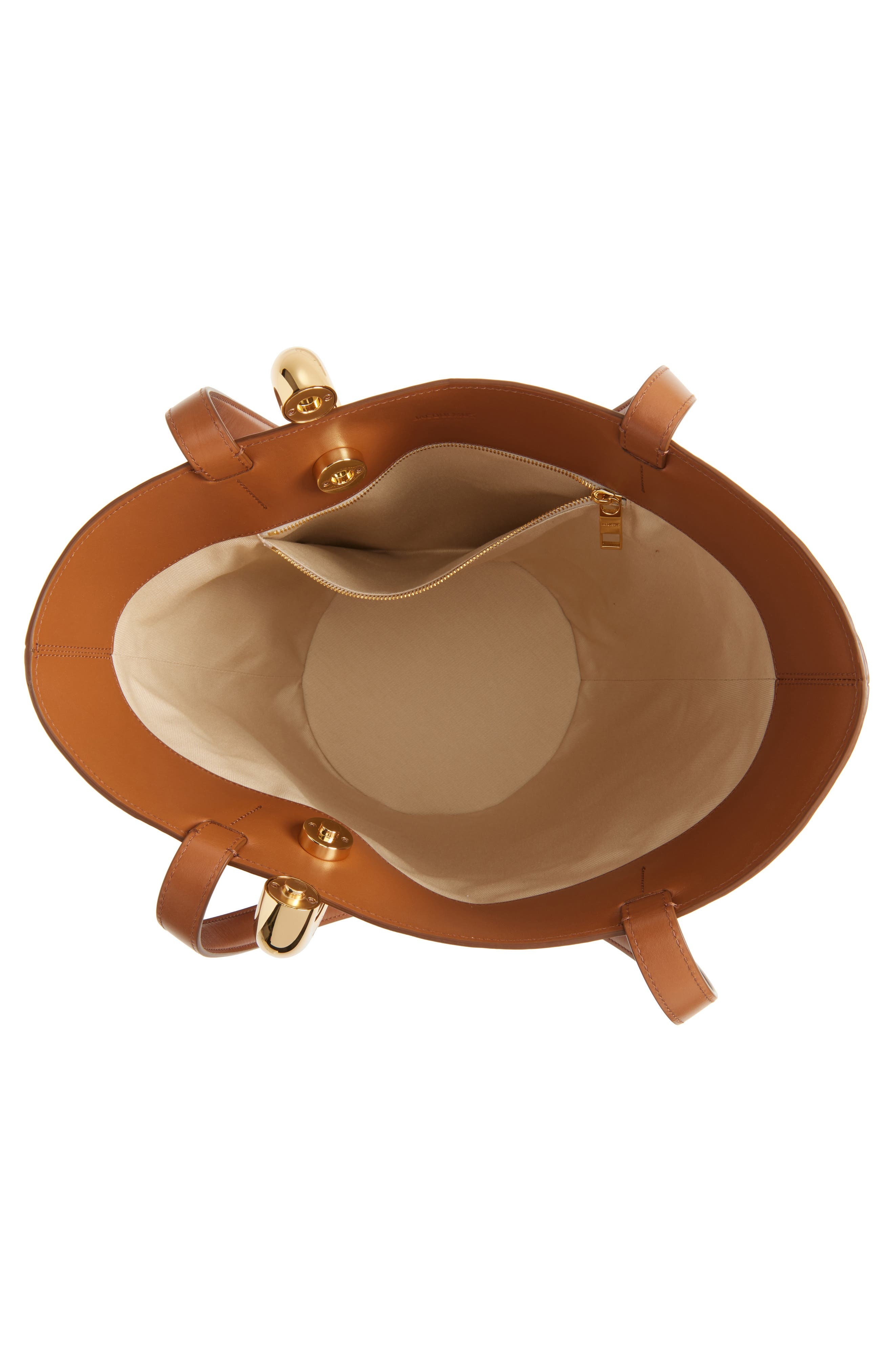 Jacquemus The Medium Bambola Asymmetric Leather Bucket Bag in Light Brown 810 at Nordstrom - 5