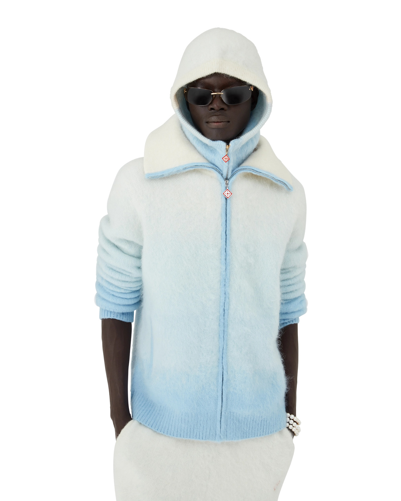 Fluffy Gradient Mohair Zip Jacket | Casablanca Paris - 4