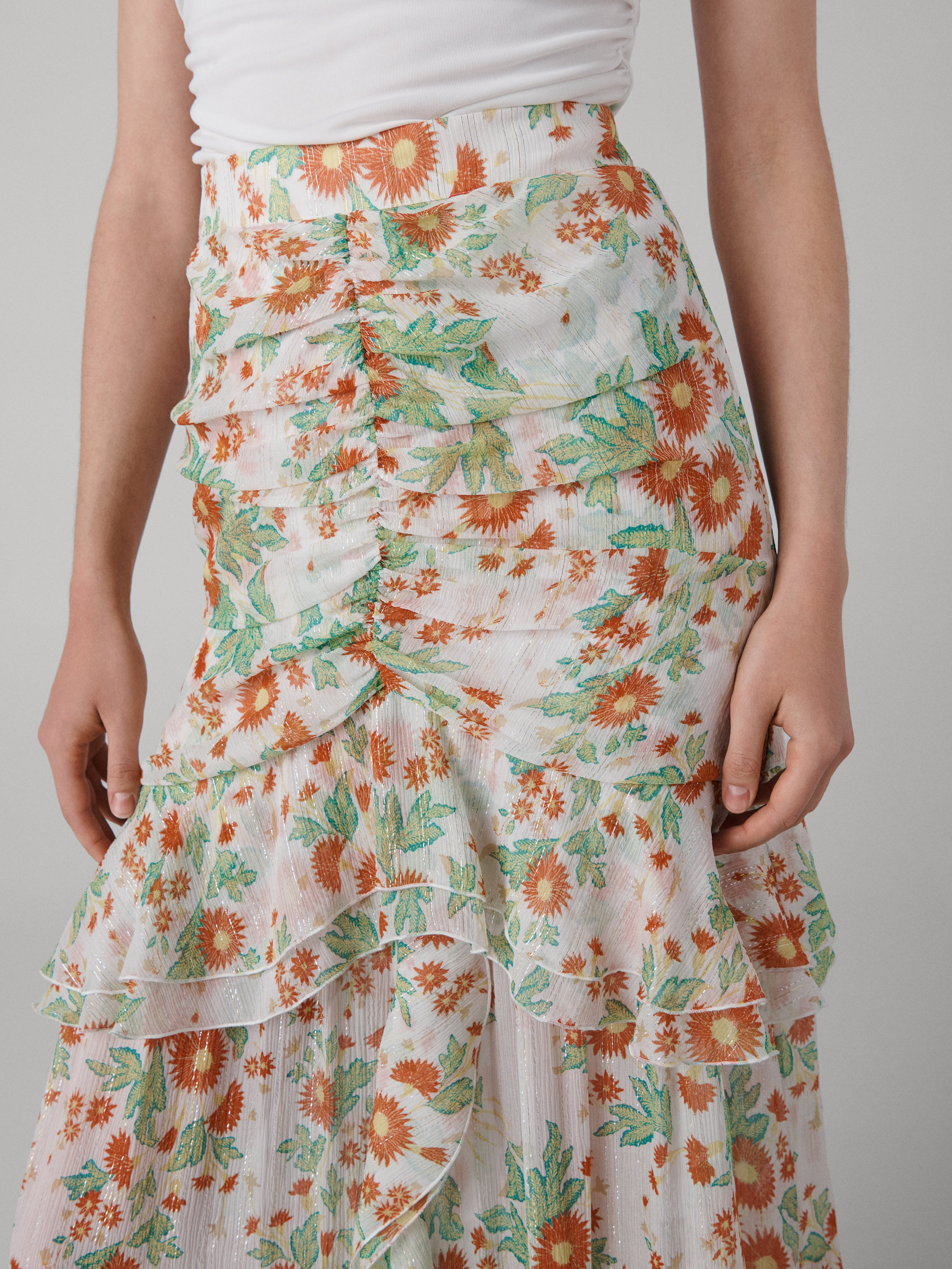 Thea Silk Chiffon Skirt - 3