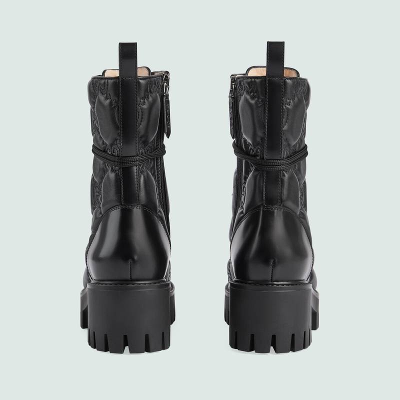GUCCI Women's GG Matelassé lace-up boot outlook