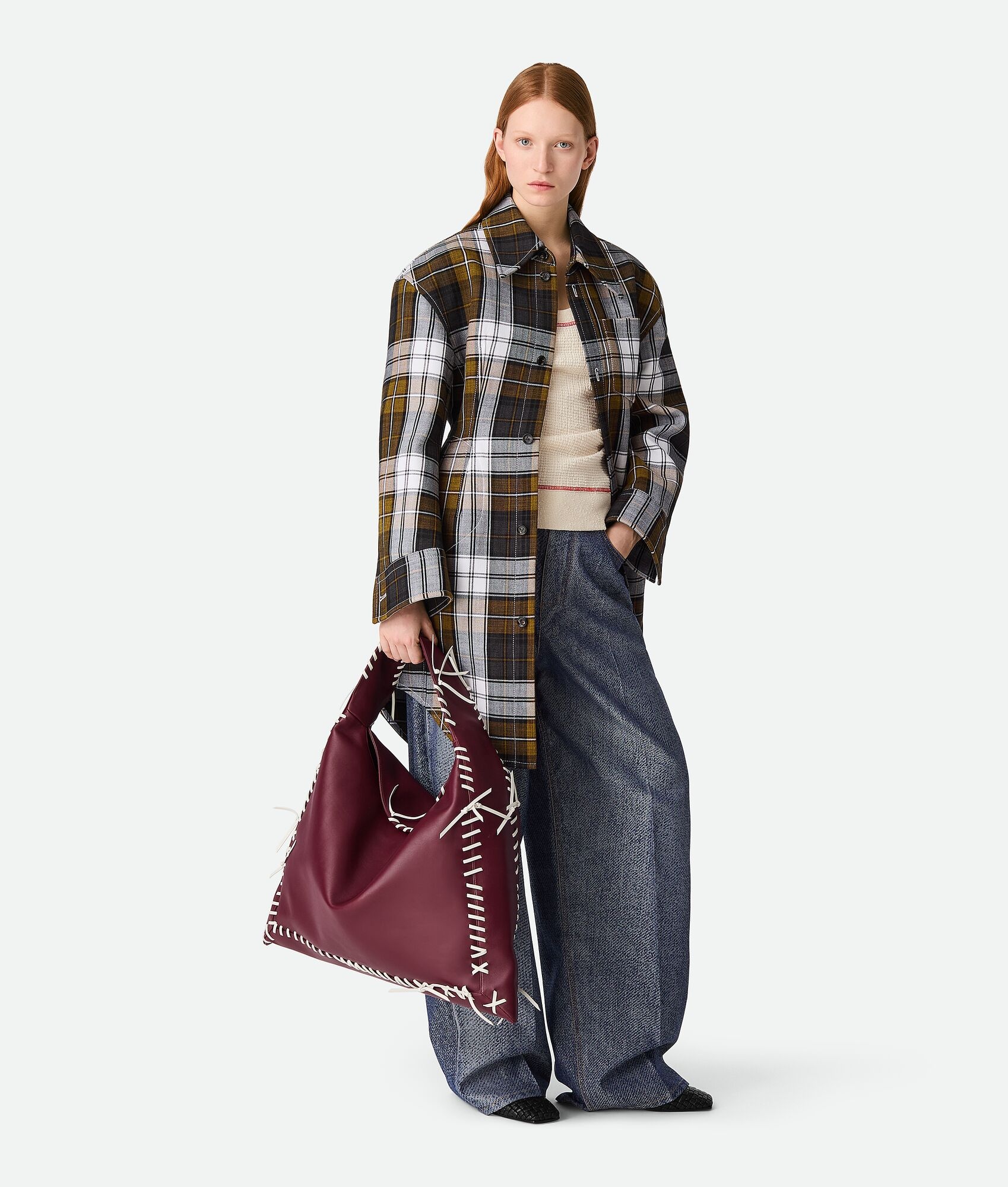 Structured Cotton Check Coat - 4