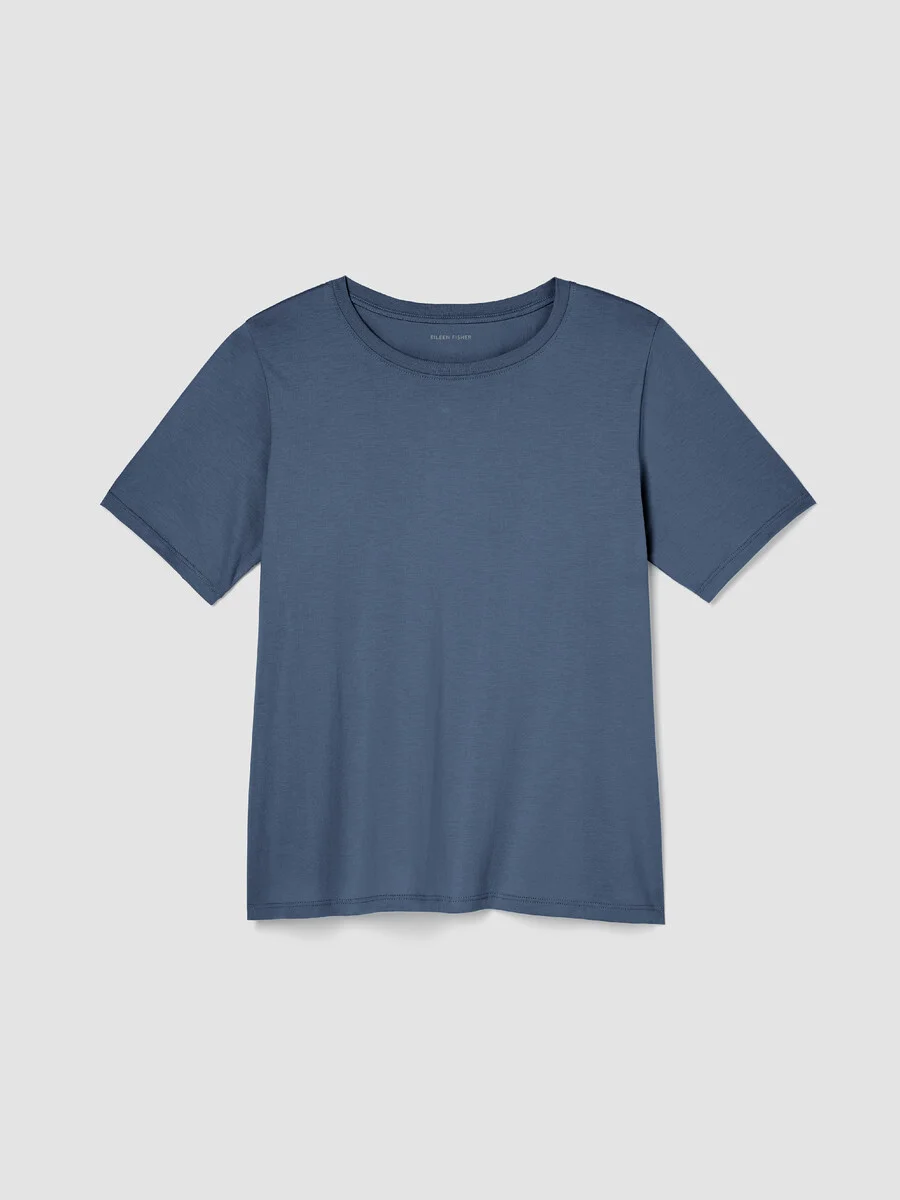 Organic Pima Cotton Jersey Round Neck Tee - 1
