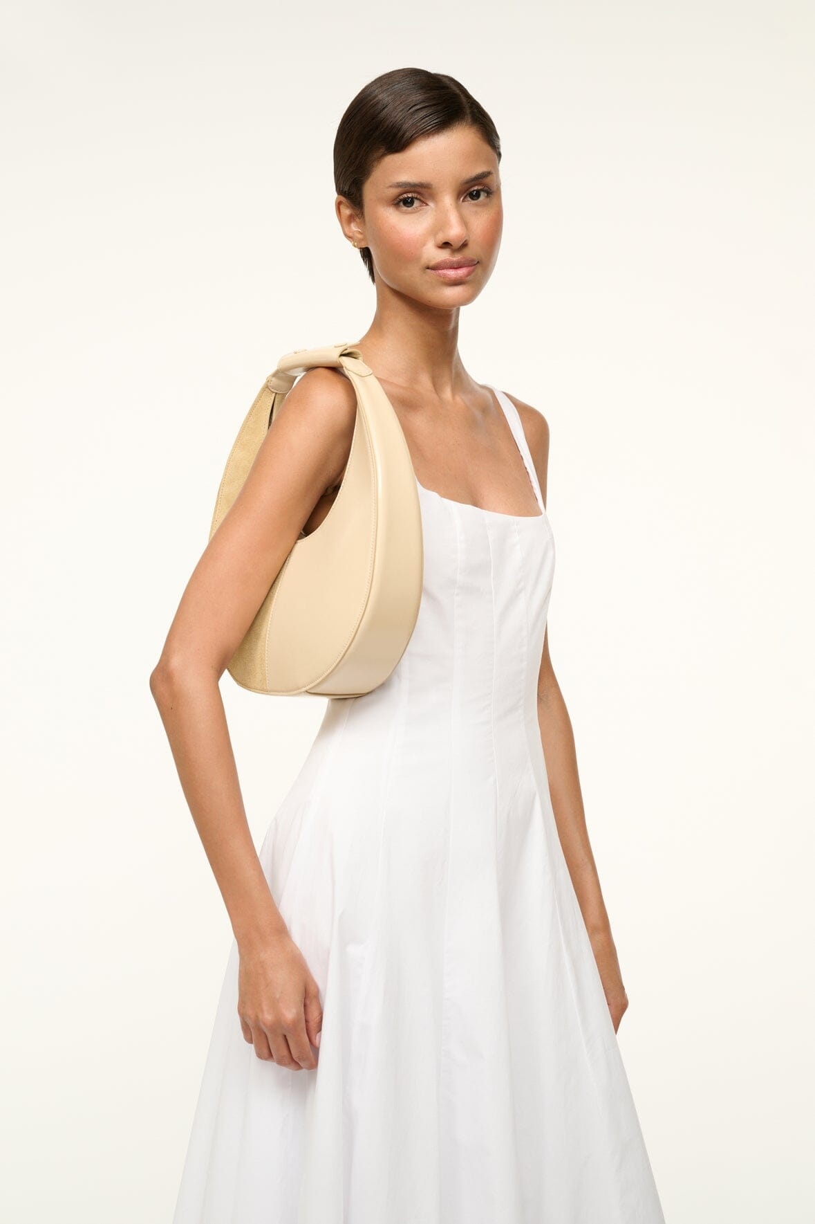 STAUD MOON SPLIT TOTE BAG OAT - 4