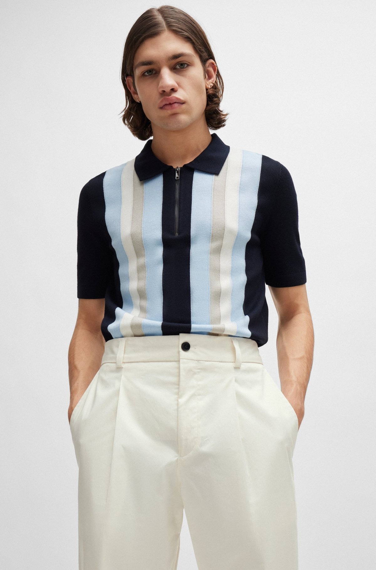 FORMAL TROUSERS IN PERFORMANCE-STRETCH COTTON - 5
