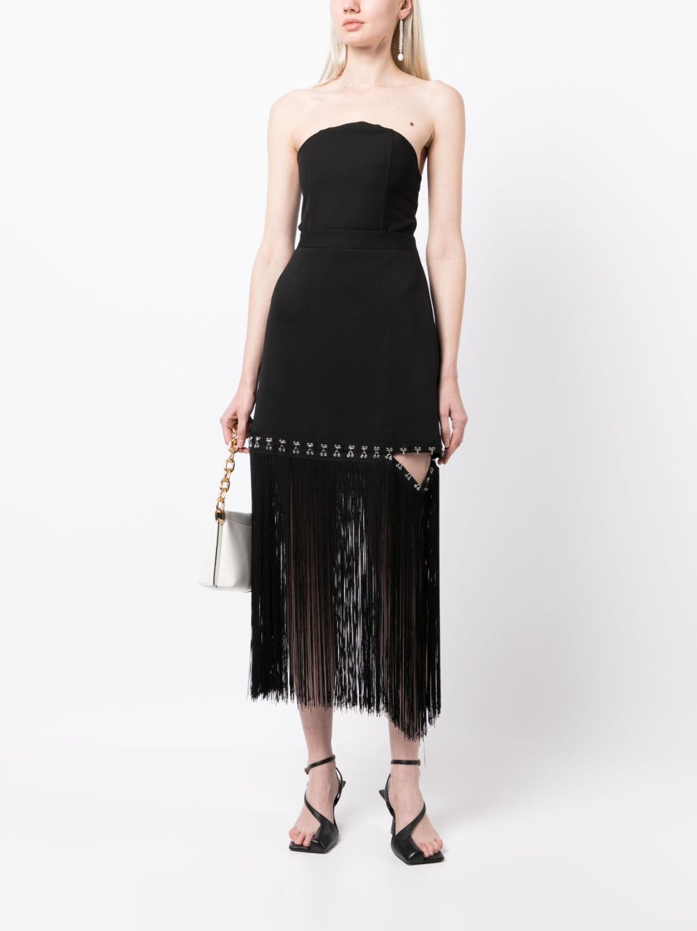 high-waisted fringed skirt - 2
