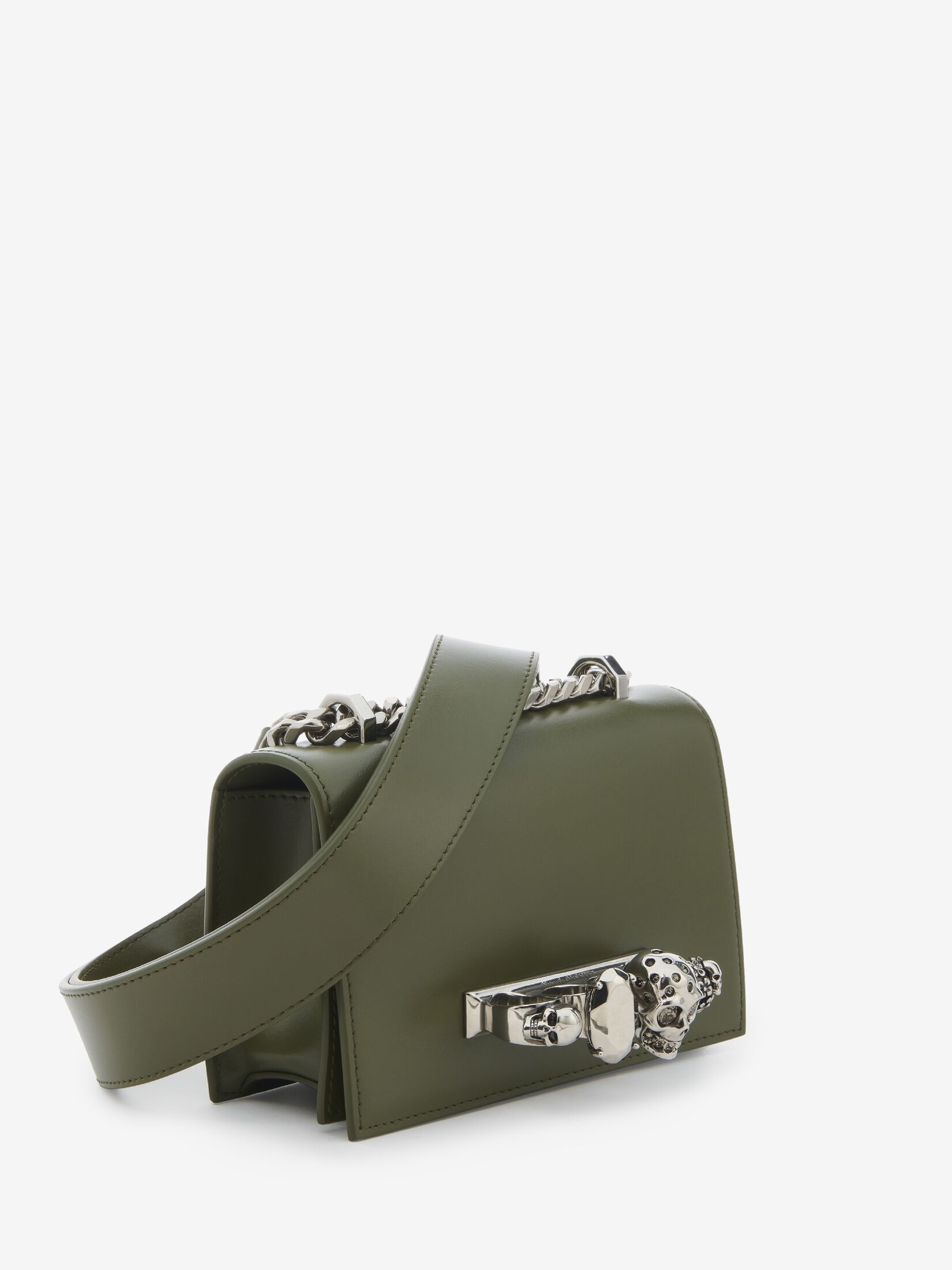 Women's The Biker Mini Jewelled Satchel in Khaki - 2