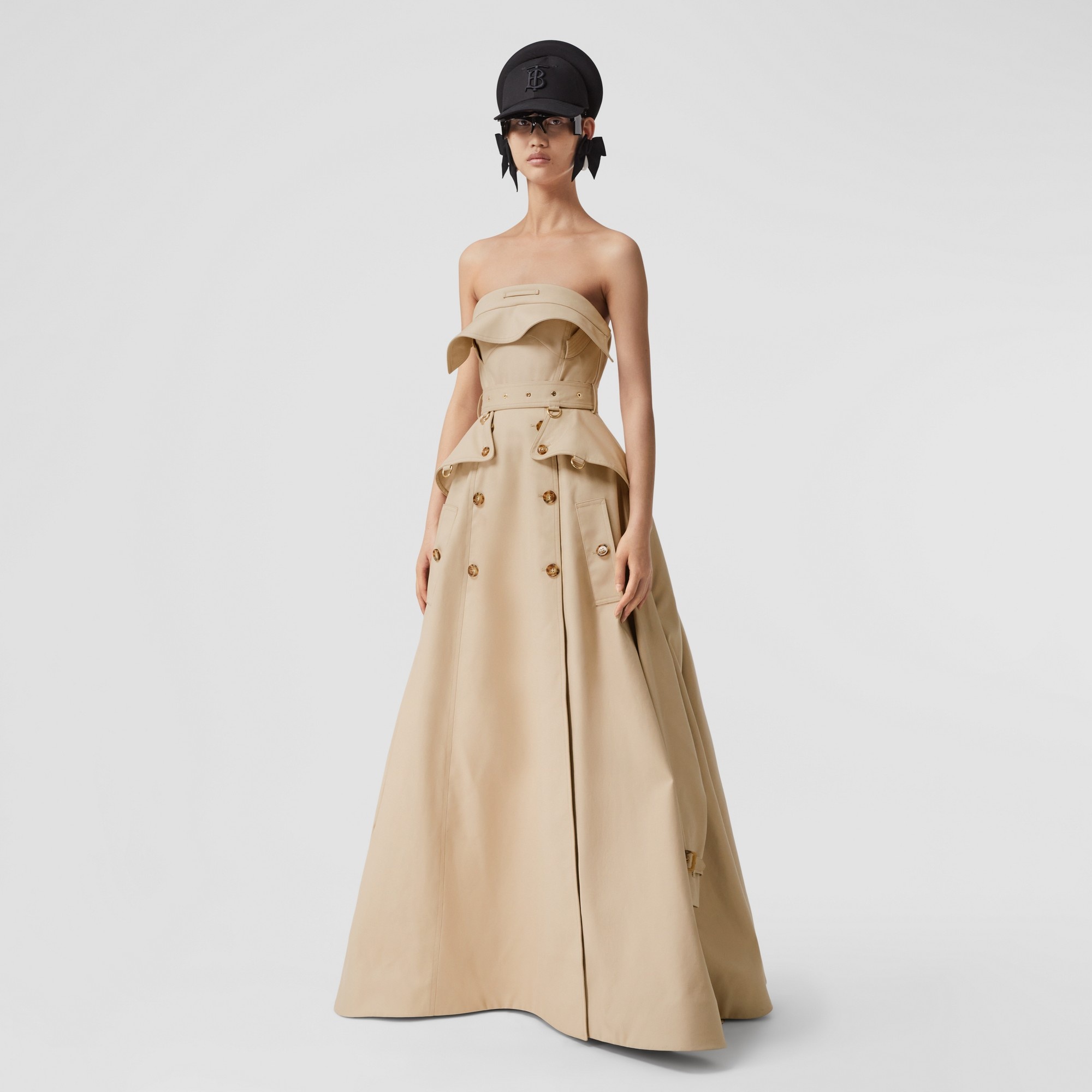Cotton Gabardine Belted Trench Gown - 6