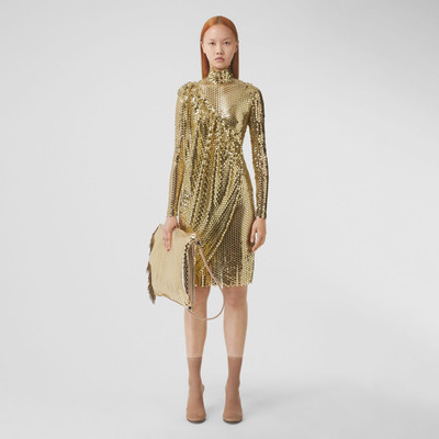 Burberry Metallic Paillette-embellished Mesh Asymmetric Dress outlook