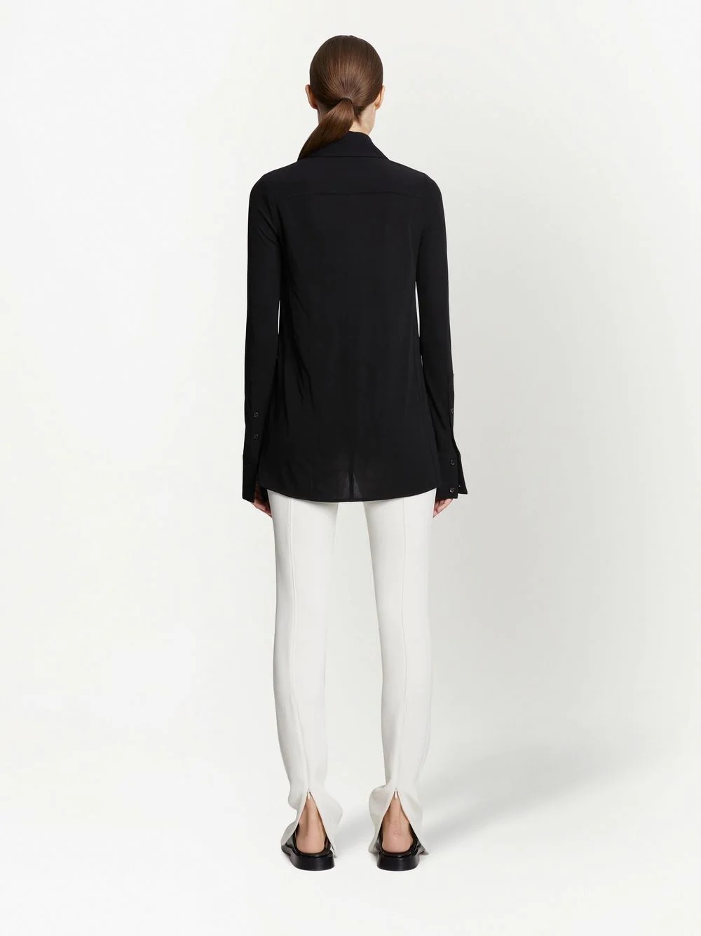 bi-stretch crepe slim trousers - 4