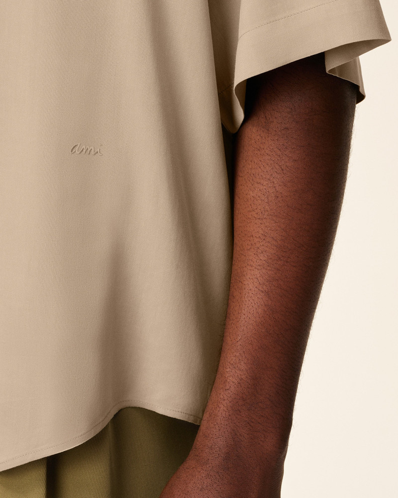 BEIGE AMI CAMP SHORT SLEEVED SHIRT 4