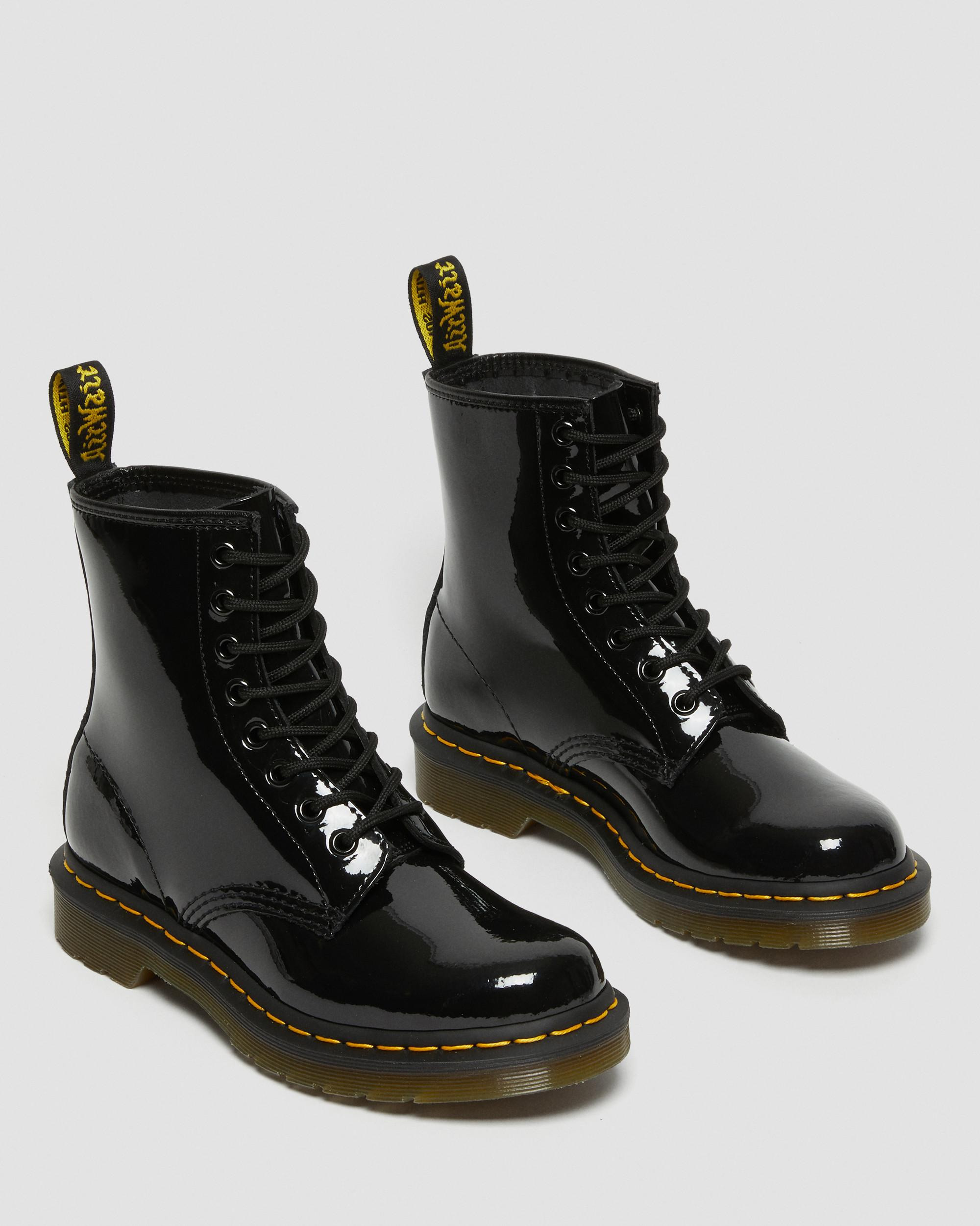 1460 Women's Patent Leather Lace Up Boots - 5