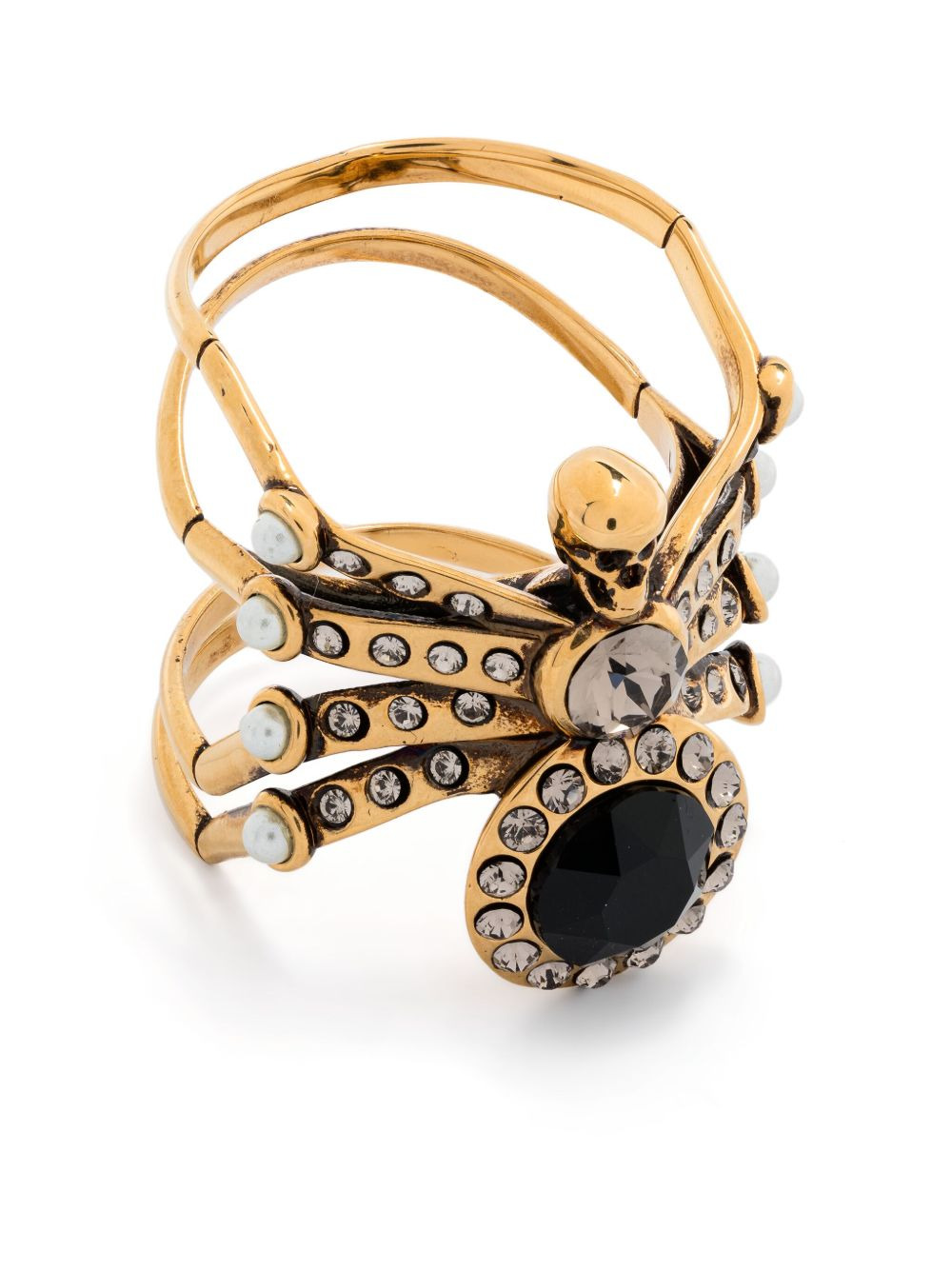 crystal-embellished spider ring - 1