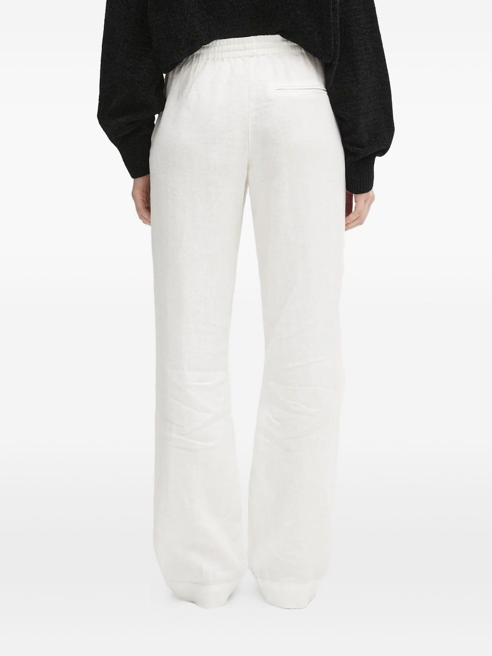 drawstring linen trousers - 3