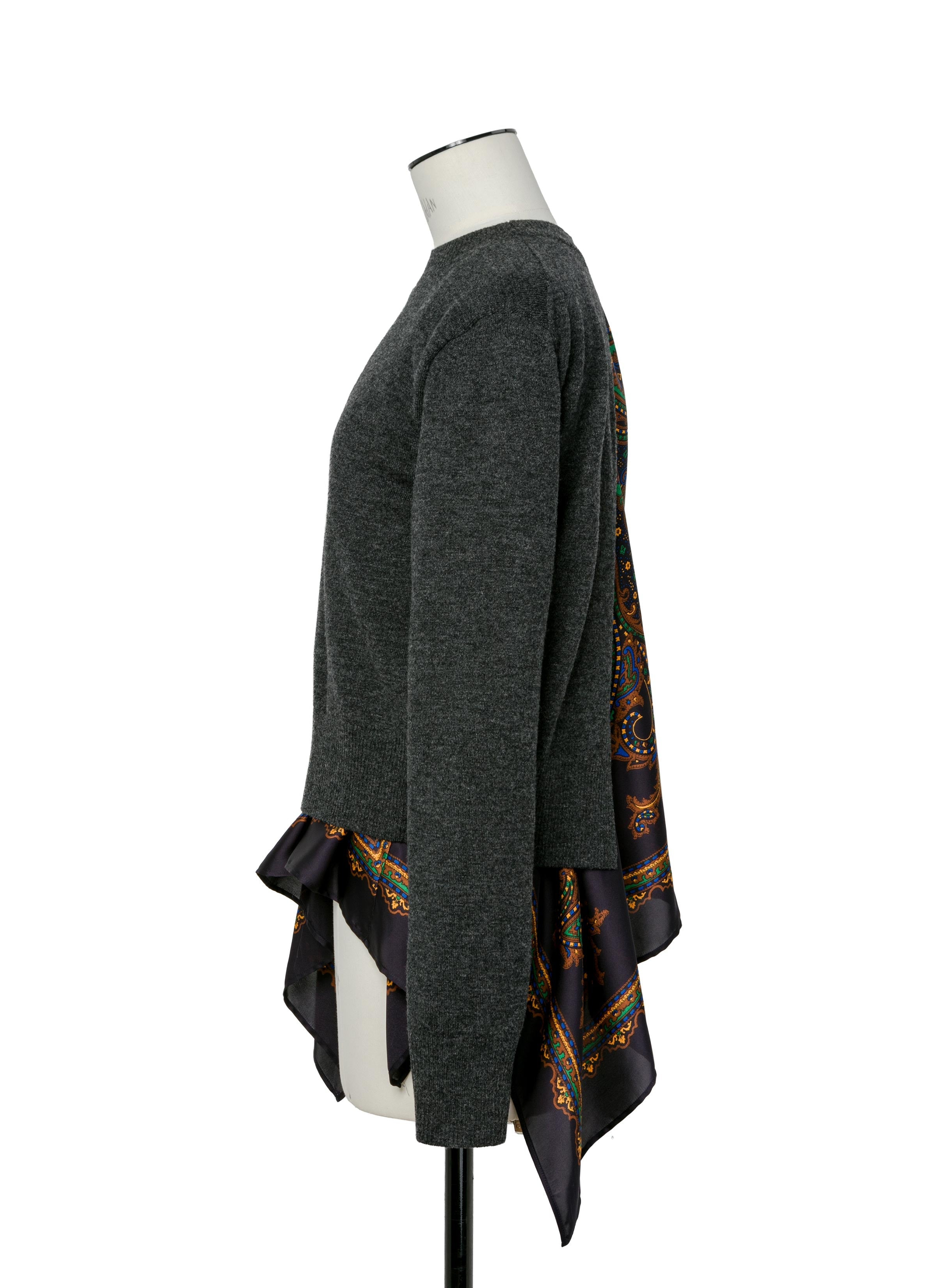 Paisley Print x Wool Knit Pullover - 2