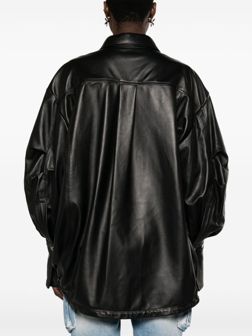 leather shirt jacket - 4