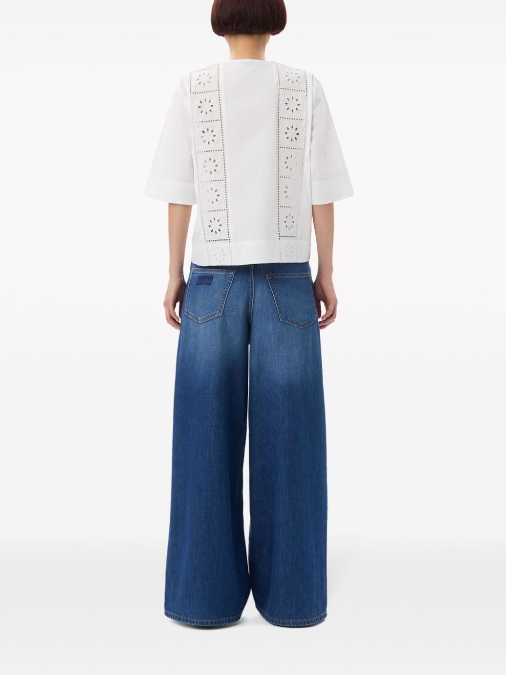 embroidered tie blouse - 4