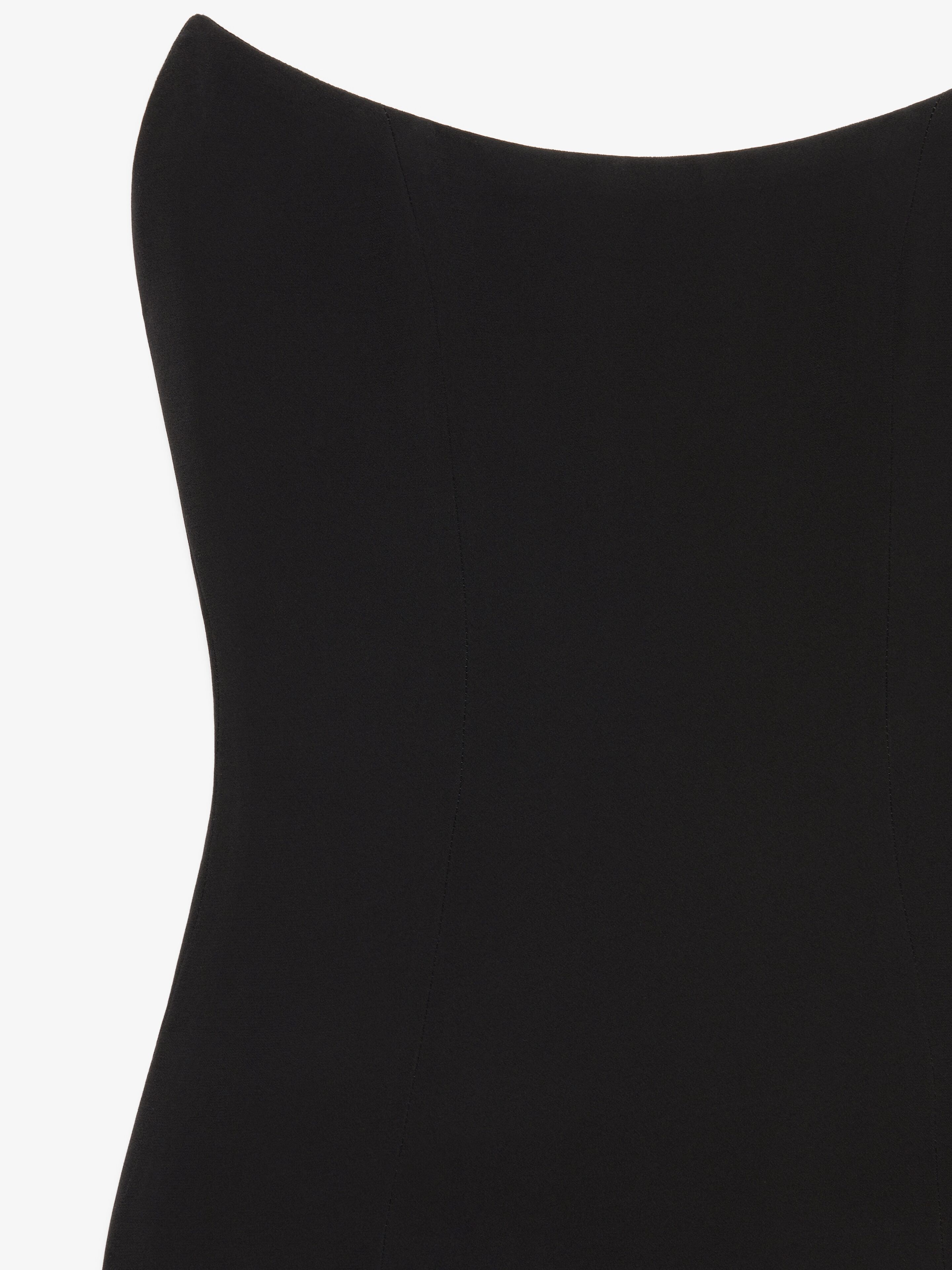 CORSET BUSTIER TOP IN CREPE AND SATIN - 5