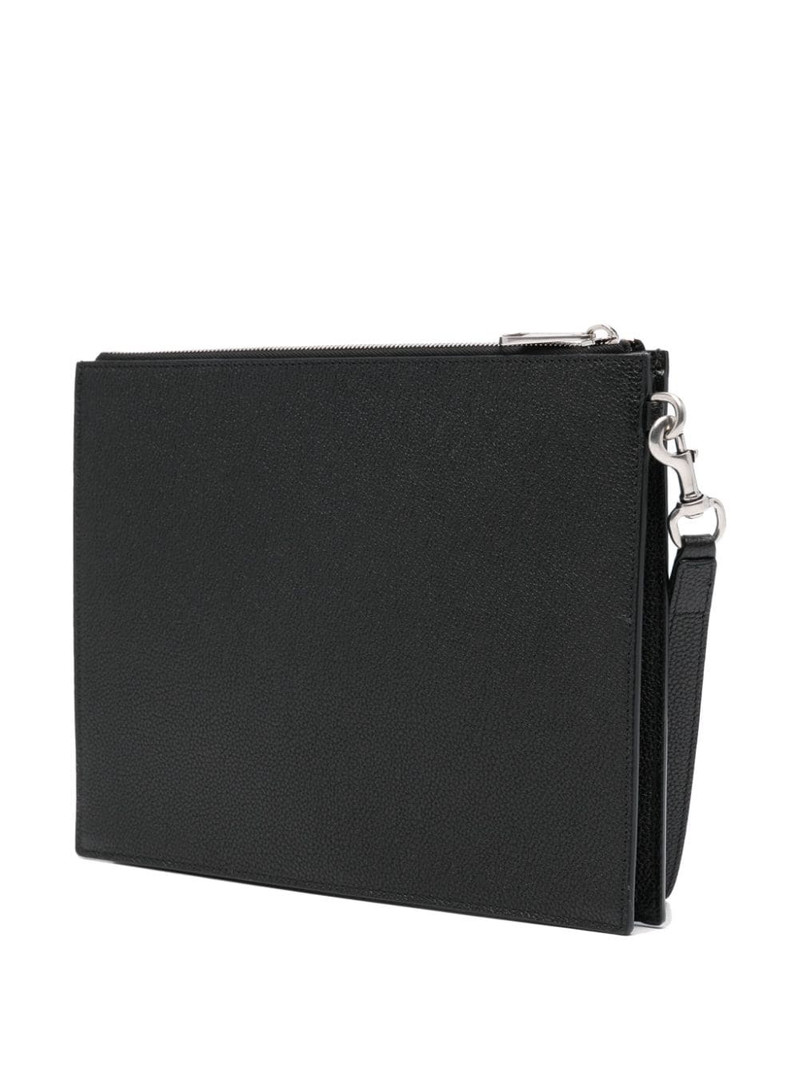 inlaid-logo grained-leather clutch 3