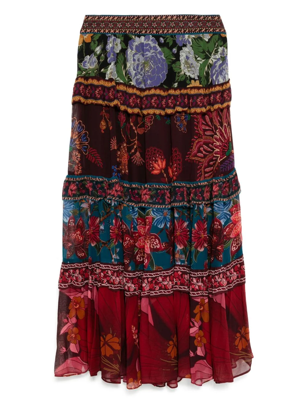 floral-print ruffle skirt - 1