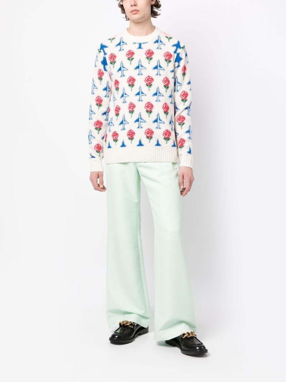 intarsia-knit crew neck jumper - 2