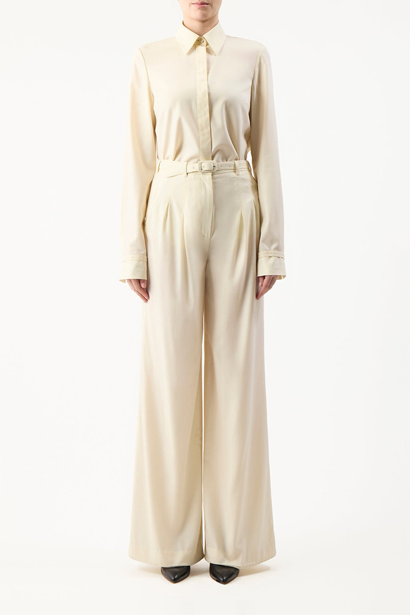 GABRIELA HEARST Vargas Pant in Ivory Lightweight Cashmere outlook
